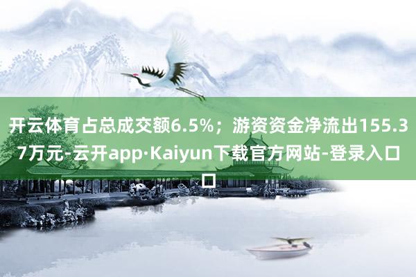 开云体育占总成交额6.5%；游资资金净流出155.37万元-云开app·Kaiyun下载官方网站-登