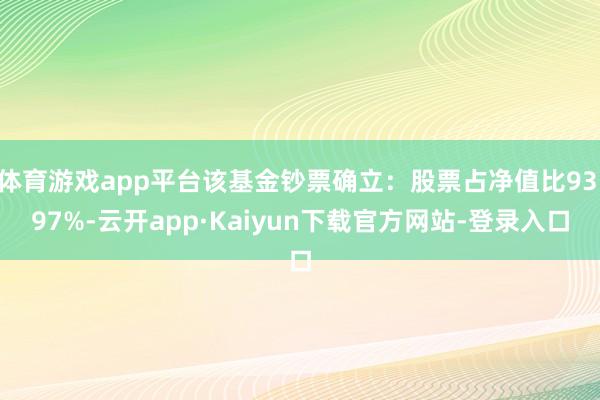 体育游戏app平台该基金钞票确立：股票占净值比93.97%-云开app·Kaiyun下载官方网站-登