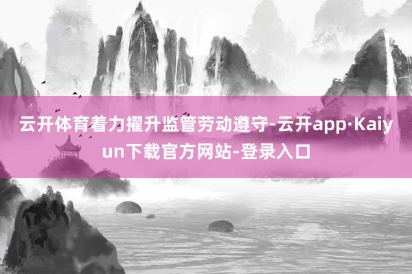 云开体育着力擢升监管劳动遵守-云开app·Kaiyun下载官方网站-登录入口