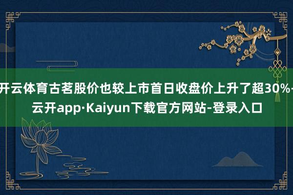 开云体育古茗股价也较上市首日收盘价上升了超30%-云开app·Kaiyun下载官方网站-登录入口