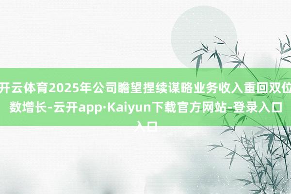开云体育2025年公司瞻望捏续谋略业务收入重回双位数增长-云开app·Kaiyun下载官方网站-登录入口